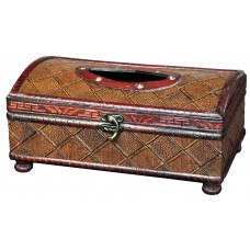 Antique Style Wooden Tissue Box   